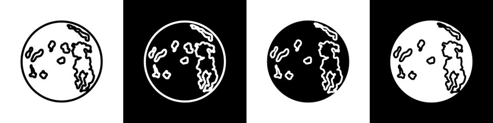 Full moon black and white icon design concept © okta