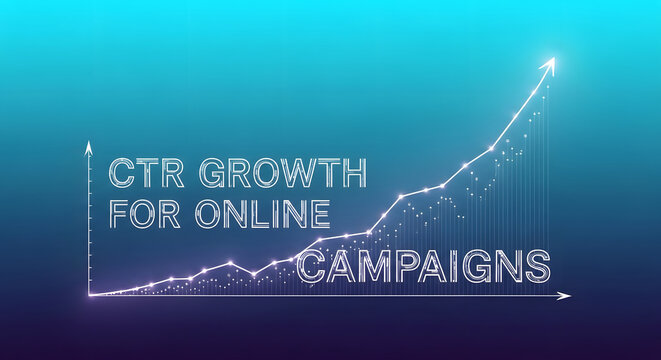 CTR Growth For Online Campaigns Concept For Digital Marketing Success
