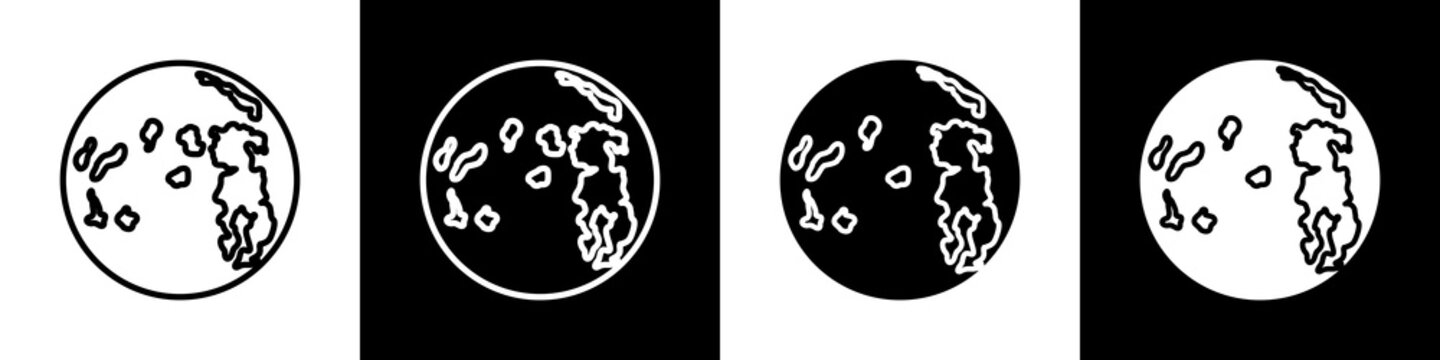 Full moon black and white icon design concept