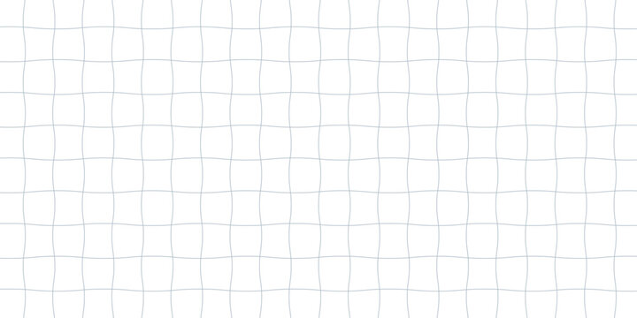 Grid Line Hand Drawn Pattern. Notebook Paper Checkered Texture. School Background with Blue and White Doodle Squares. Y2K Sketchy Line Cute Bg.