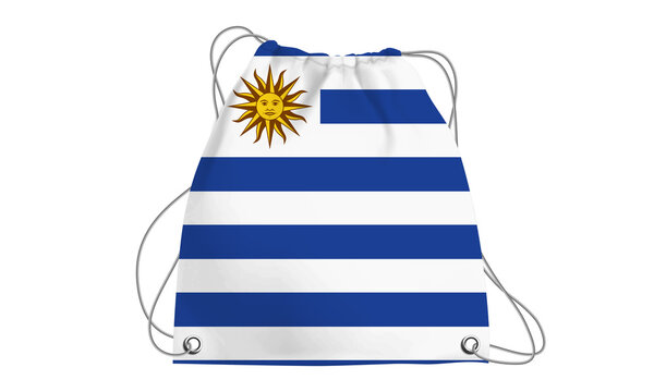Players Country Flag Bag Uruguay.3d illustration