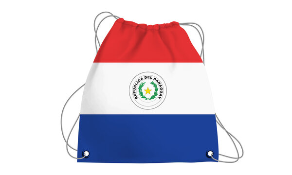 Players Country Flag Bag Paraguay.3d illustration