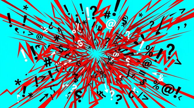 Abstract technological disruption cyber glitch background with red sparks
