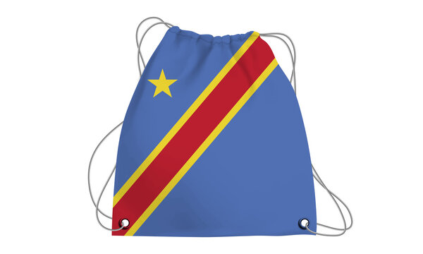 Players Country Flag Bag DR congo.3d illustration