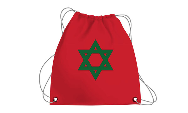 Players Country Flag Bag Morocco.3d illustration