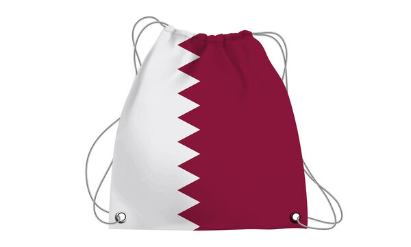 Players Country Flag Bag Qatar.3d illustration
