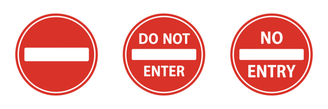 No entry sign icon representing forbidden access restricted zone warning and safety regulation notice system vector illustration isolated prohibition symbol traffic control design