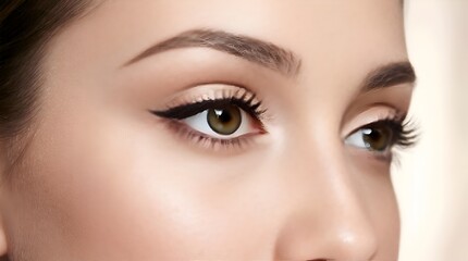 Fototapeta premium Woman's Eye with Perfect Makeup: Beauty, Style, and Elegance