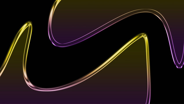 abstract glass morphism wave on black background