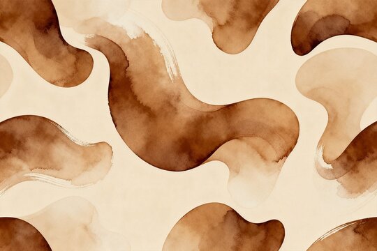 Abstract Watercolor Swirls in Warm Earth Tones