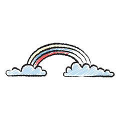 Fototapeta premium Scribble Minimalist Hand Drawn Rainbow