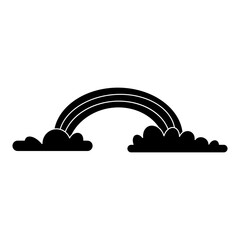 Fototapeta premium Silhouette Minimalist Hand Drawn Rainbow