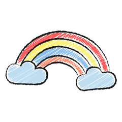 Fototapeta premium Scribble Hand Drawn Rainbow With