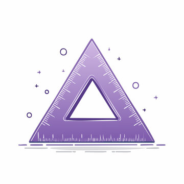 Purple Triangle Ruler Illustration