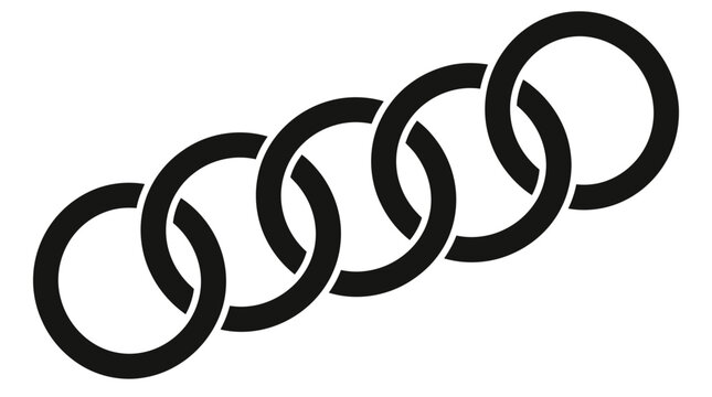 Black interlocking circles forming a strong horizontal chain link.