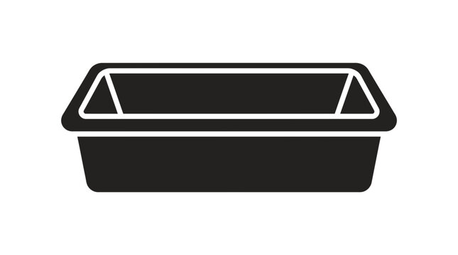Black rectangular loaf pan icon for baking bread.