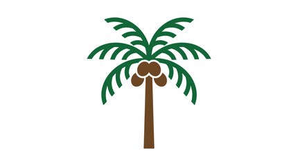 Obraz premium Coconut palm tree icon on white background.