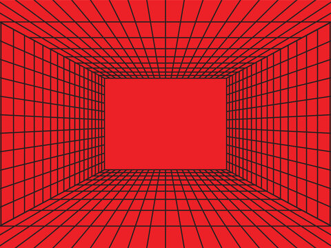 Tunnel line depth illusion art depth 3d. box design elements for ID cards, presentations, and others. Optical illusion design elements. diaphragm depth vector drawing.