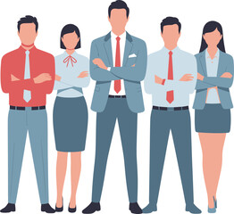 Obraz premium Diverse group of business professionals standing together as a confident team.