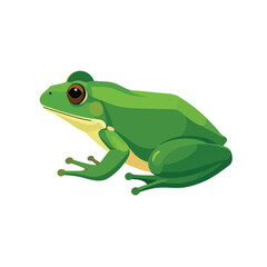 Fototapeta premium Illustration of a vibrant green tree frog isolated on white background.