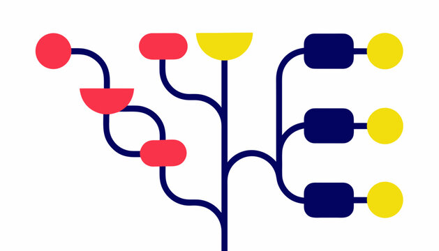 Abstract colorful branching network diagram