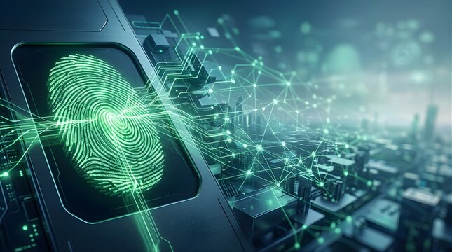 Digital biometric fingerprint scanner accessing global network data