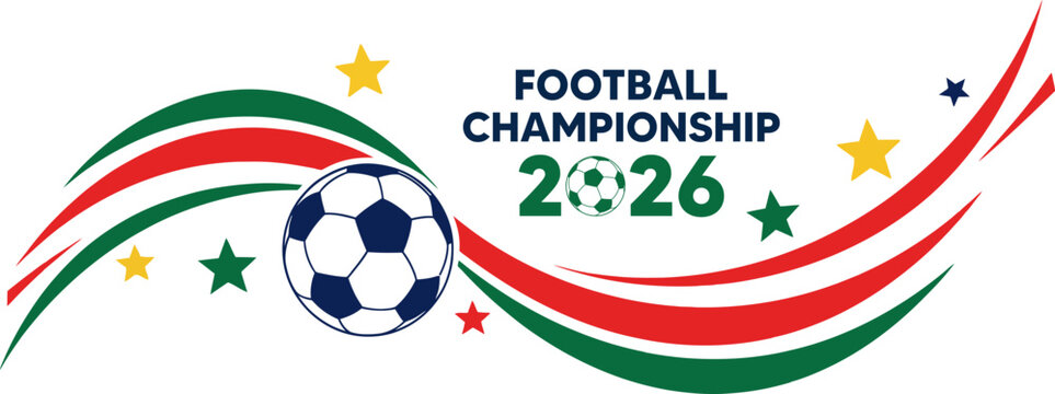Football championship 2026 official logo soccer ball and stars