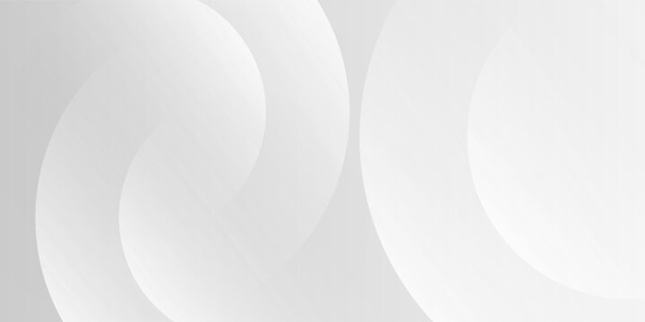 Abstract elegant white and grey geometric background vector with overlapping circles and soft gradient shadow effects for minimal business banner or modern corporate backdrop