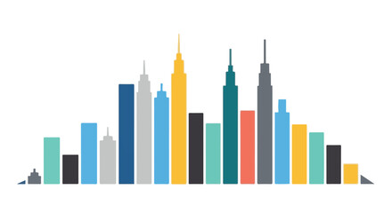 Obraz premium colorful city skyline with skyscrapers illustration