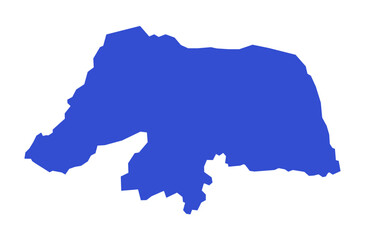Fototapeta premium Rio Grande do Norte state map with all municipalities in solid blue color