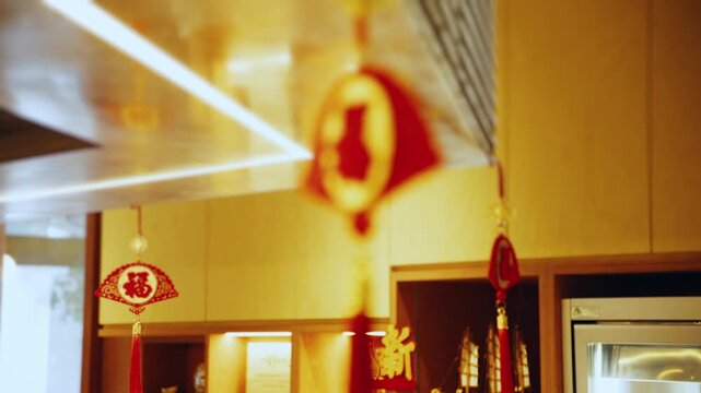 Chinese new year decoration hanging indoors
