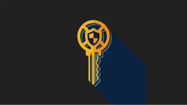Layered key icon in solid colors