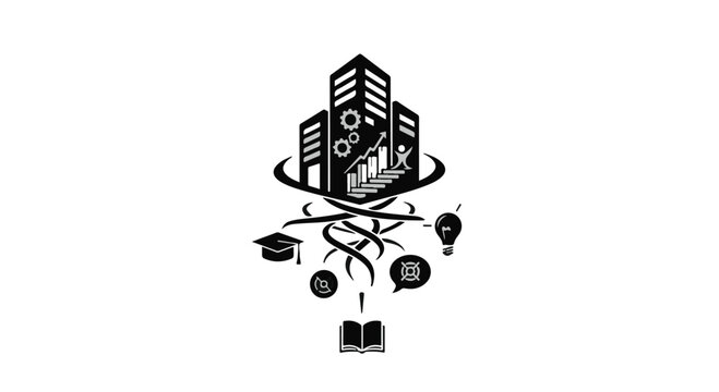 business education and technology concept illustration