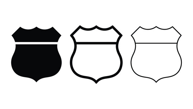 US route sign silhouette vector outline and line art