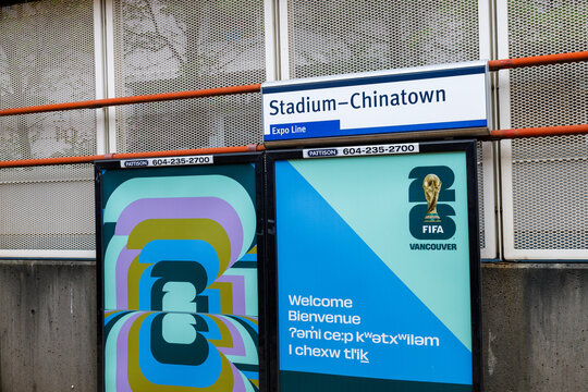 Stadium-Chinatown station FIFA World Cup welcome panels