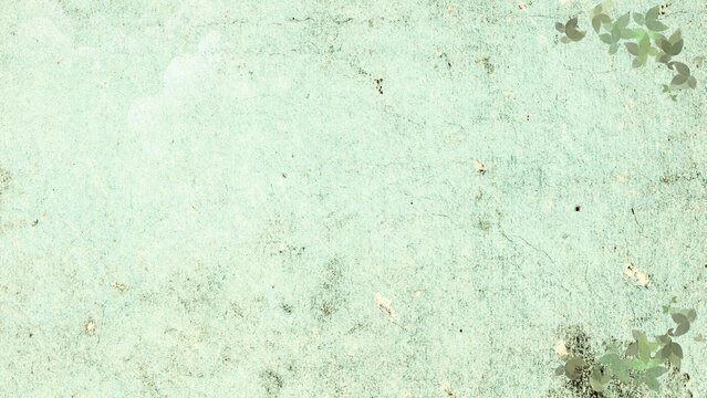 Light green grunge texture background with nature leaves