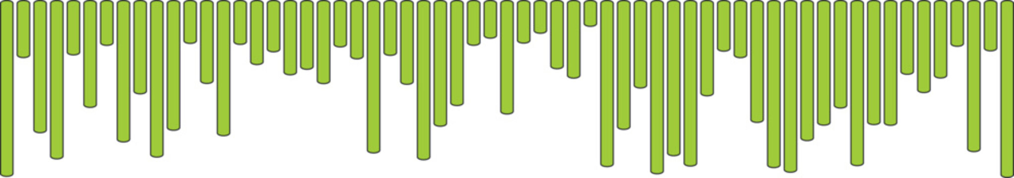 Seamless lime drip pattern isolated on transparent background vertical liquid flowing lines vibrant paint design.
