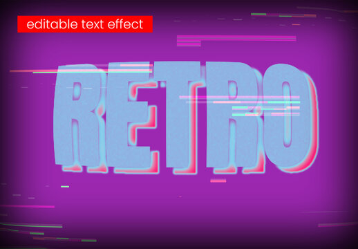 Old Glitch Editable Text Effect with Vintage CRT Screen