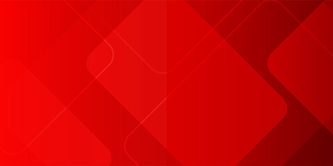 Obraz premium Abstract dynamic red geometric background vector with overlapping rounded squares and smooth gradient shadow effects for modern business banner or corporate presentation