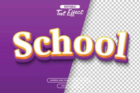 3d School editable text effect