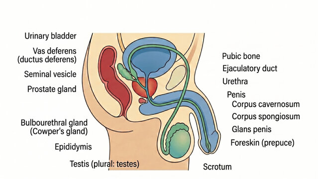 Male Reproductive System Cross Section Diagram Anatomy