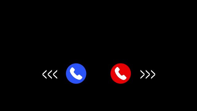smartphone call notification buttons black screen animation.