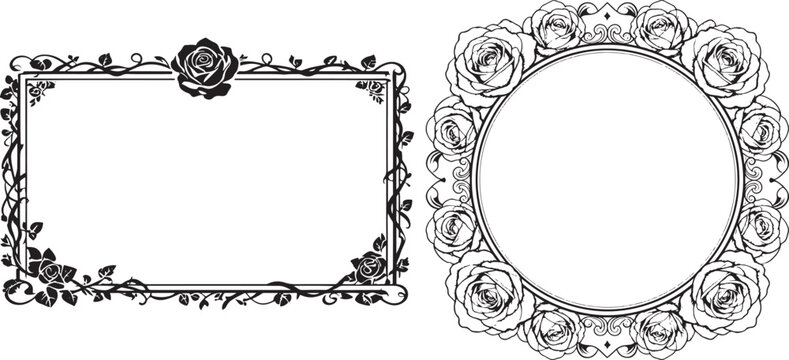 antique frame engraving vector