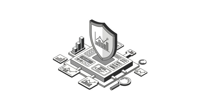 A digital shield protecting financial data and business analytics on a platform