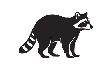 Obraz premium Stylized Silhouette of a Raccoon Standing Profile.