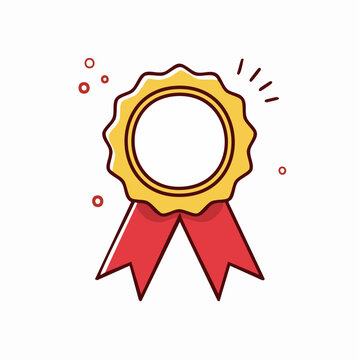 Gold Medal with Red Ribbon