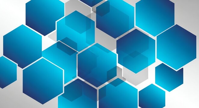 Blue hexagon geometric background