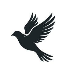 Fototapeta premium Silhouette of a Dove in Flight.