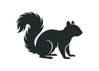 Fototapeta premium Silhouette of a Squirrel with a Bushy Tail.
