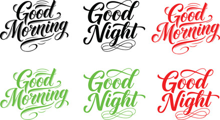Good morning and good night calligraphy quotes © Mijanur